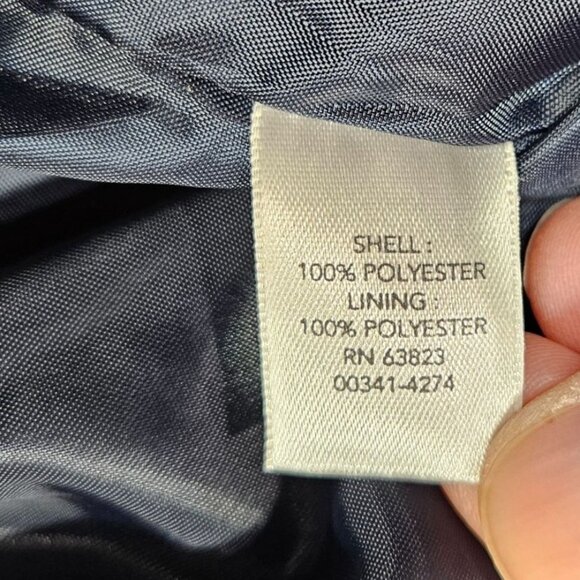 CJ Banks Blazer Womens 2X Blue White Ikat Open Front Ruffle Trim Preppy Jacket - Picture 6 of 9